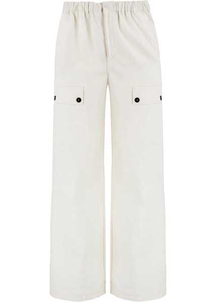 Pantaloni casual Salvatore Ferragamo Coated Linen Cargo Trousers With Elastic Waist Beige Barbati (BM 18891502) 1