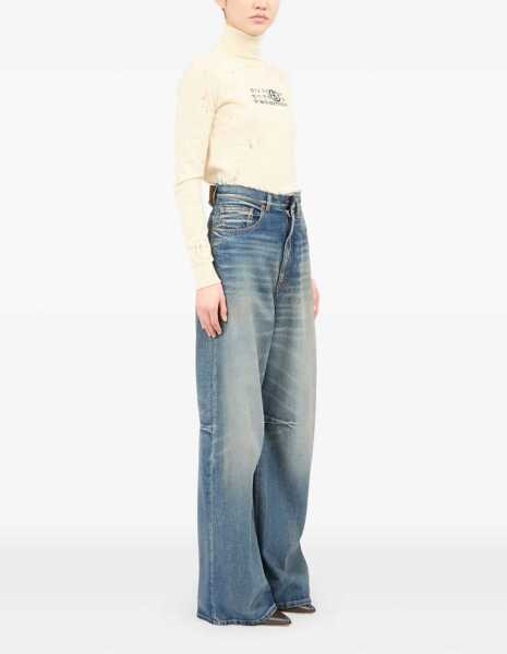 Blugi MM6 Maison Margiela Wide leg Jeans MEDIUM BLUE Femei (BM 18891697) 3