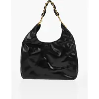Genti de umar Leather Cabas Hobo Bag With Golden Effect And Embossed Logo Femei
