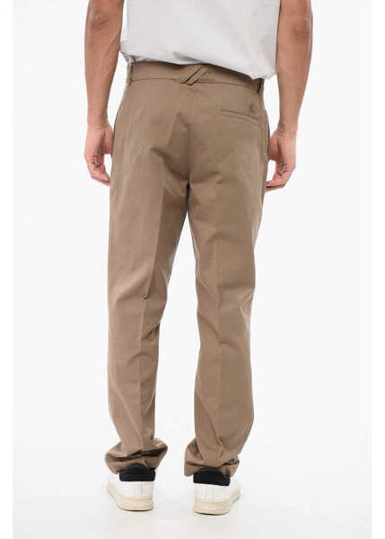 Pantaloni casual Burberry Straight Leg Chino Pants With Equestrian Knight Embroidery Beige Barbati (BM 18891808) 2
