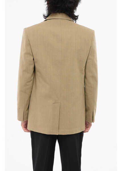 Sacouri Valentino Garavani Center Vent Notch Lapel 2-Button Blazer Beige Barbati (BM 18891814) 2