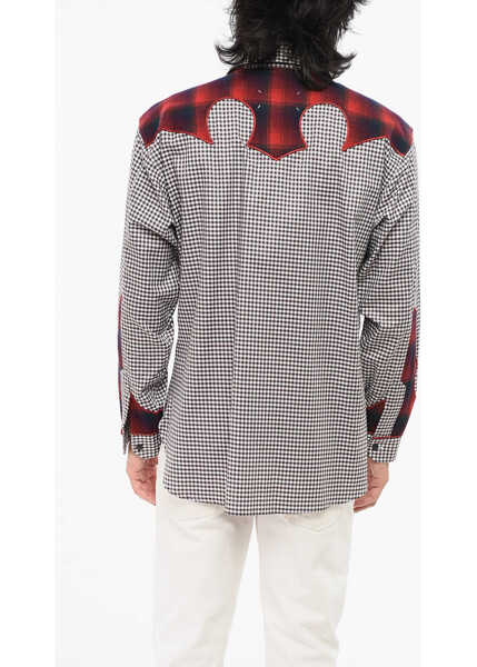 Camasi casual Maison Margiela Mm0 Checked Cotton Shirt With Classic Collar Black & White Barbati (BM 18891823) 2