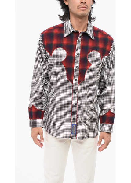 Camasi casual Maison Margiela Mm0 Checked Cotton Shirt With Classic Collar Black & White Barbati (BM 18891823) 1
