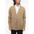 Maison Margiela Mm10 V-Neck Wool Cardigan Brown