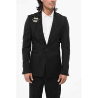 Sacouri Wool Blend Slim Fit Blazer With U-Lock Closure Barbati