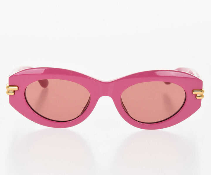 Ochelari de soare Bottega Veneta Oval-Shaped Solid Color Sunglasses With Golden Effect Detail Pink Femei (BM 18891838) 1