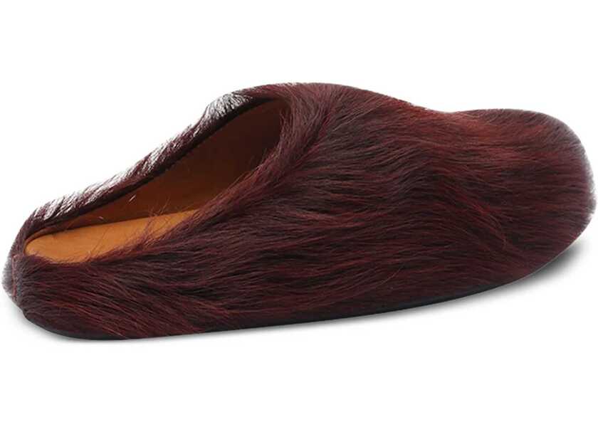 Sandale Marni Long-haired calfskin Fussbett Mules WILD CHERRY Femei (BM 18891985) 3