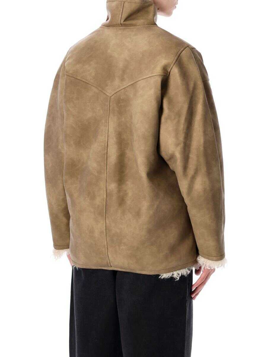 Paltoane Isabel Marant Isabel Marant toile Shearling Coat Brown Femei (BM 18893187) 2