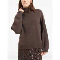 Pulovere Brunello Cucinelli Dama - Pulovere Brunello Cucinelli Brunello Cucinelli High Neck Sweater BROWN Femei (BM 18896814) - B-mall.ro