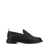 Thom Browne Black Slip-On Loafers With Loop Detail In Leather Man Black
