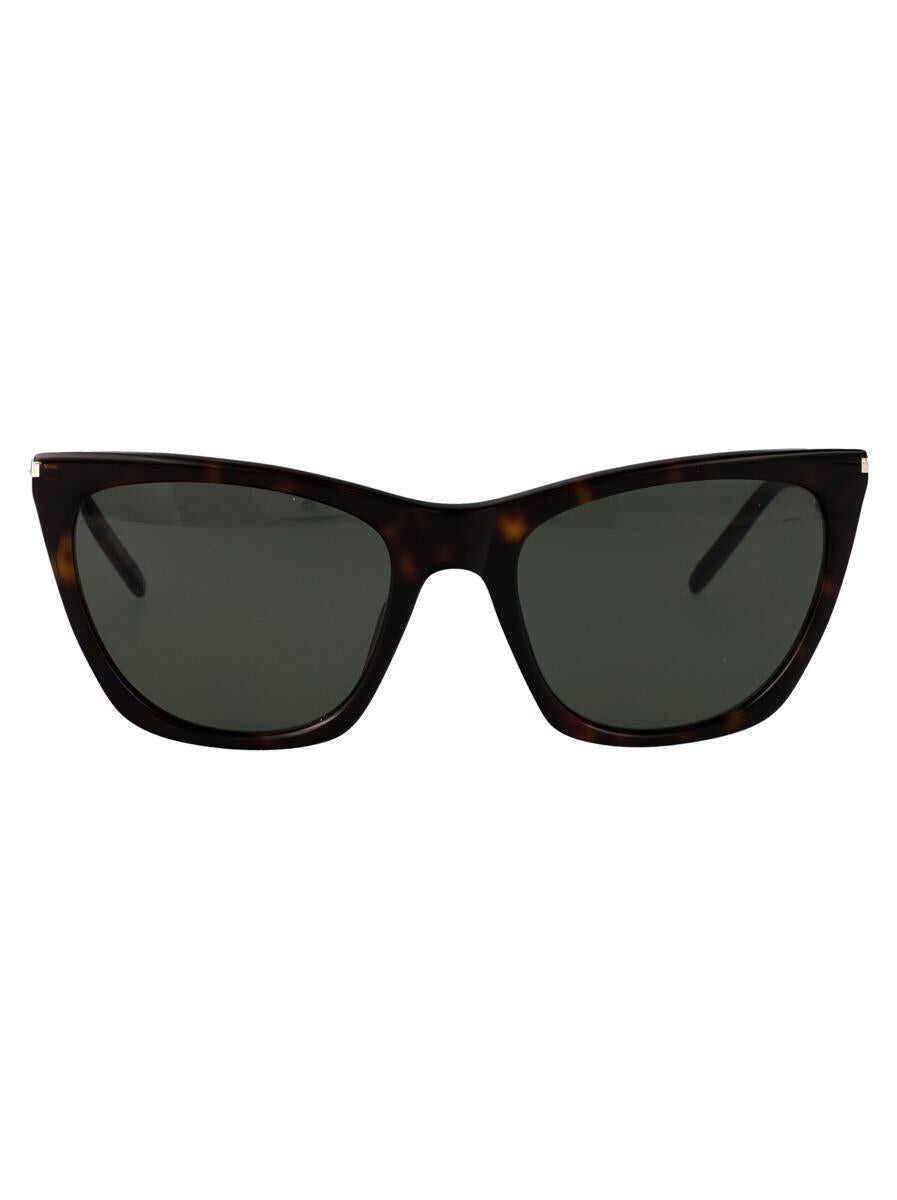 Ochelari de soare Saint Laurent Saint Laurent Eyewear Sunglasses HAVANA-HAVANA-GREY Femei (BM 18897639) 1