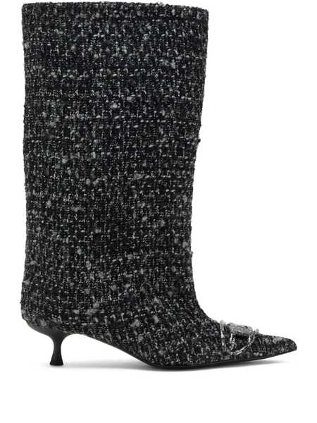 Bocanci Diesel Diesel Diesel Tweed Boots With Kitten Heel And Buckle Black Femei (BM 18898095) 1