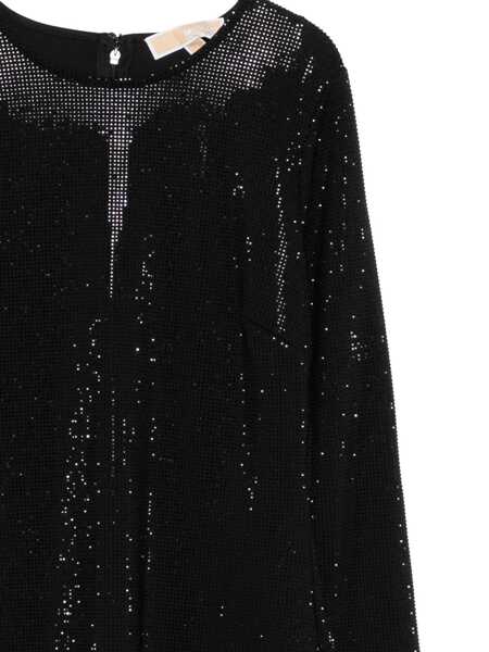 Rochii Michael Kors RHINESTONE LS MINI DRESS Black   Femei (BM 18898302) 3