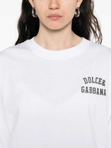 Tricouri Dolce & Gabbana Cotton T-Shirt BIANCO OTTICO Femei (BM 18898405) 5