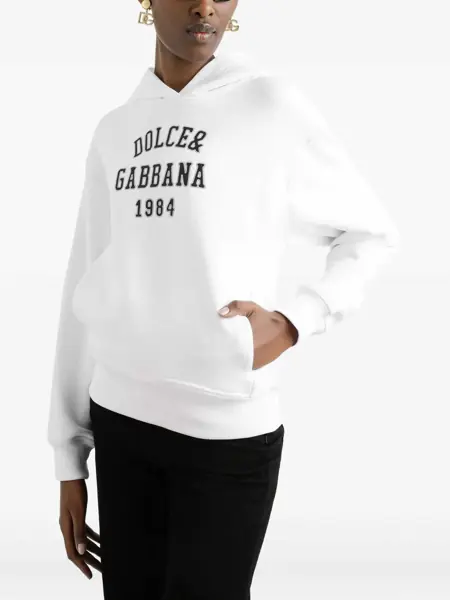Bluze de trening Dolce & Gabbana Logo Hoodie BIANCO OTTICO Femei (BM 18898429) 4
