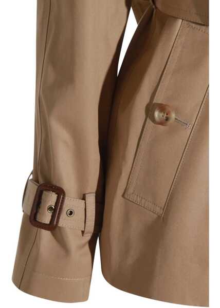 Paltoane Chloe Short cotton gabardine Trench Coat WORN BROWN Femei (BM 18898480) 4