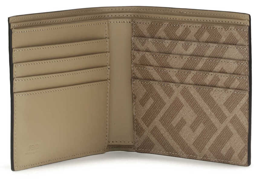 Portofele Fendi FF leather and canvas bifold Wallet SABBIAPALLADIO Barbati (BM 18898522) 3