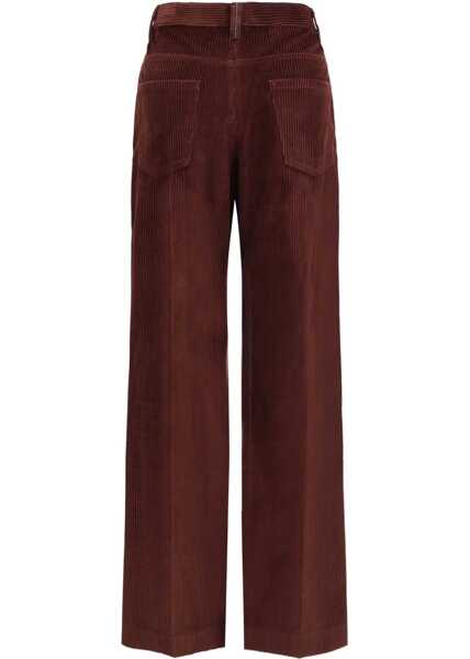 Pantaloni casual Brunello Cucinelli Velvet Pants RED WINE Femei (BM 18898786) 2