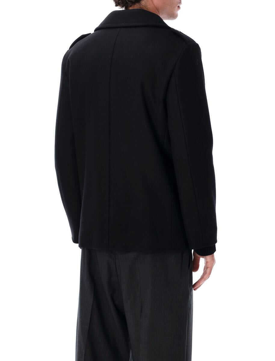 Geci Saint Laurent Saint Laurent Wool Peacoat With Epaulettes Black Barbati (BM 18900345) 2