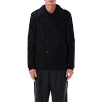 Geci Saint Laurent Wool Peacoat With Epaulettes Barbati