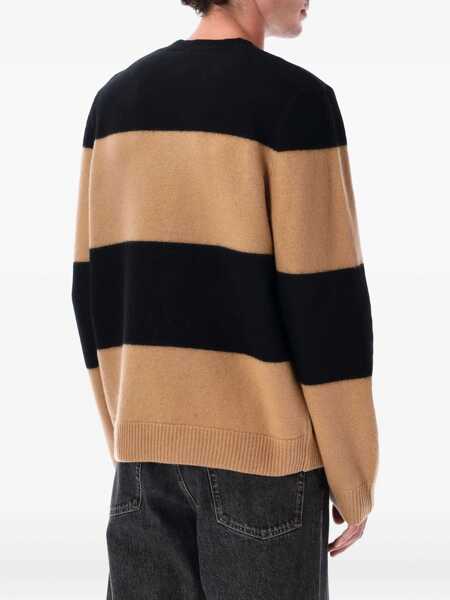 Pulovere A.P.C. A.P.C. Edwardo Striped Wool Jumper CAMEL BLACK Barbati (BM 18900567) 2