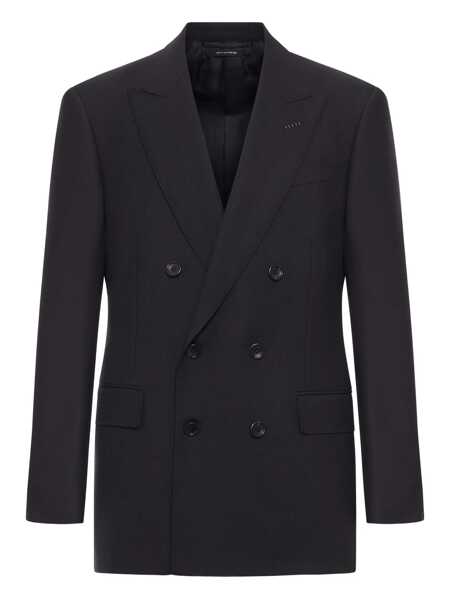 Sacouri Tom Ford Tom Ford Double-Breasted Wool Twill Jacket Black Barbati (BM 18900591) 1