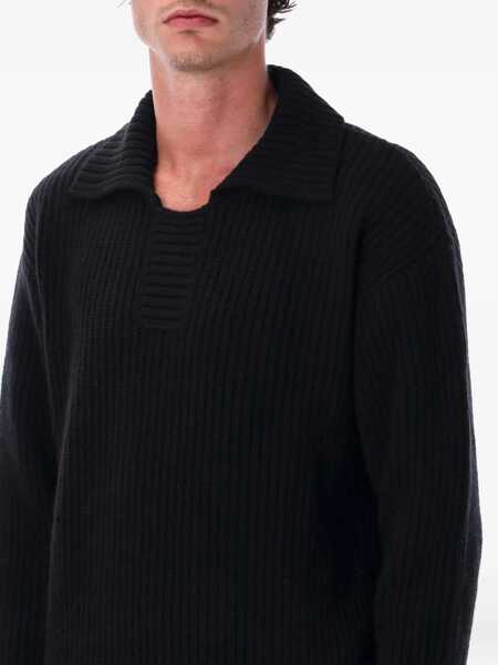 Pulovere Mfpen Mfpen Wool Knit Sweater With Collar Black Black Barbati (BM 18900633) 3