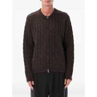 Pulovere Mfpen Brown Wool Cable Editor Zip Sweater Barbati