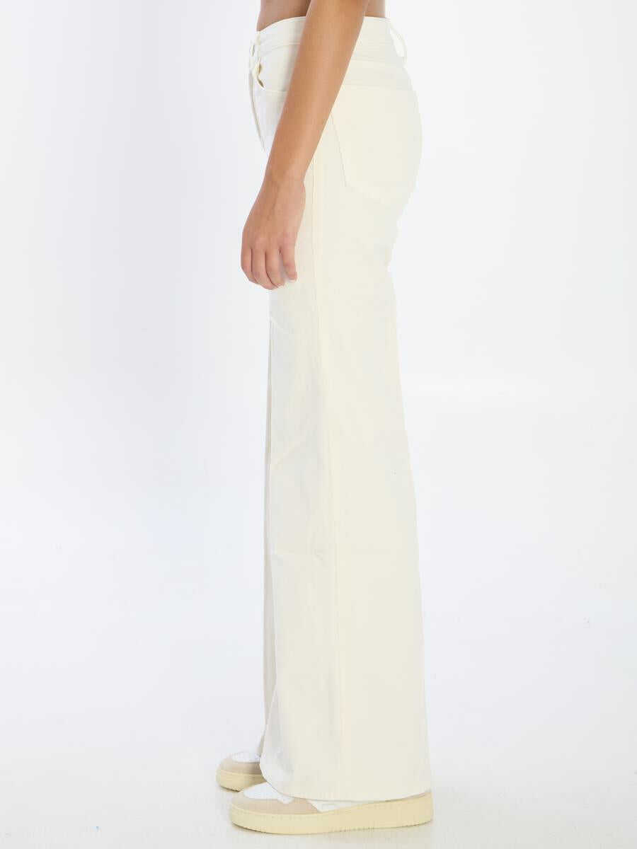 Pantaloni casual MOTHER The Twister Sneak Pants WHITE Femei (BM 18900837) 3