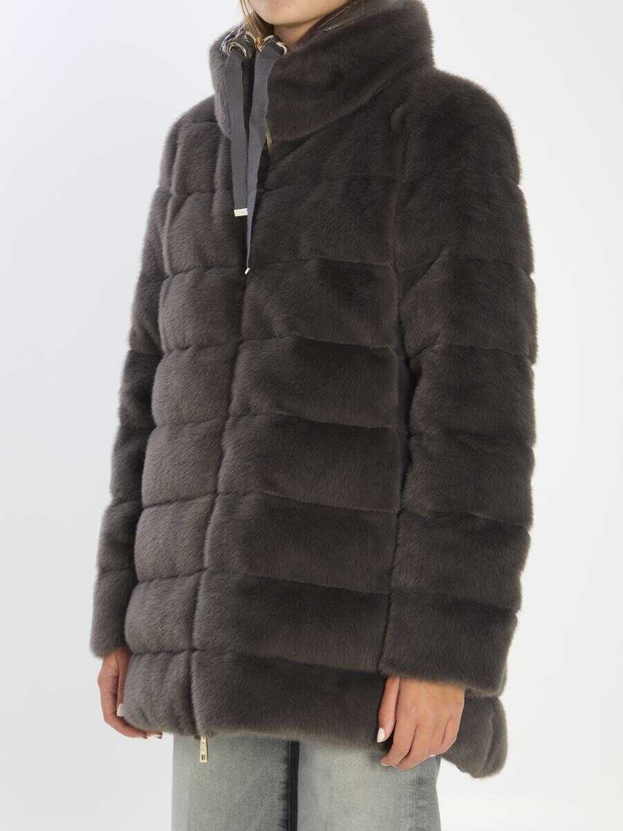 Geci de iarna Herno Faux Fur Down Jacket GREY Femei (BM 18900855) 2