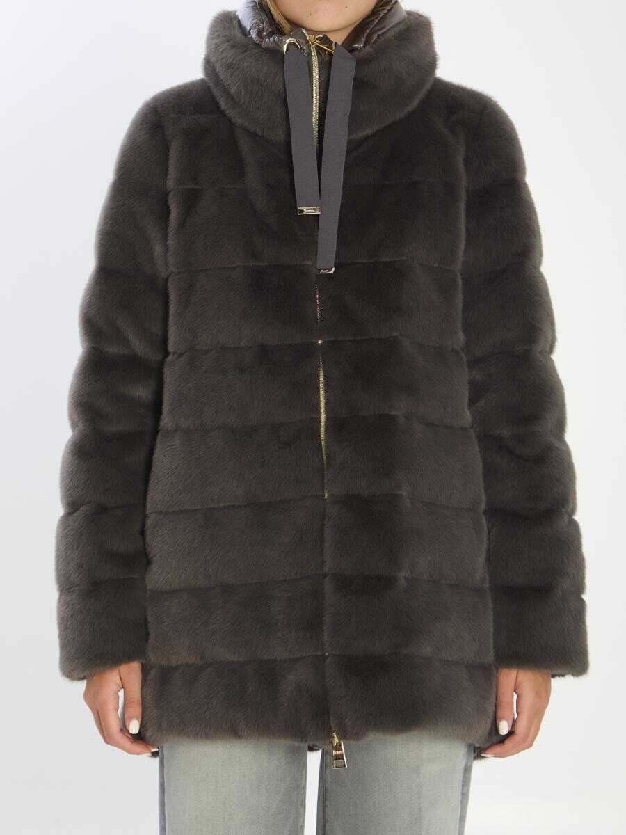 Geci de iarna Herno Faux Fur Down Jacket GREY Femei (BM 18900855) 1