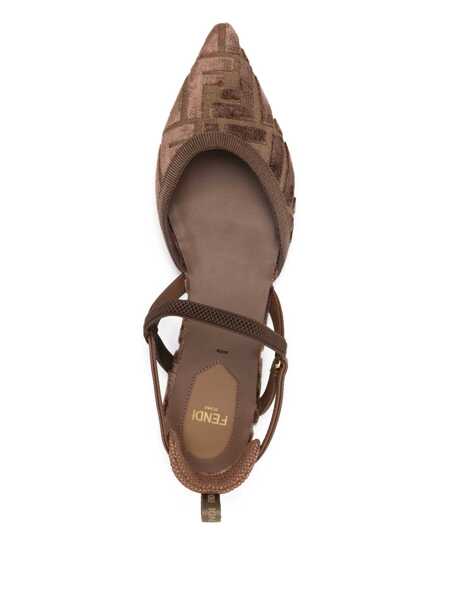 Balerini Fendi Fendi Colibr Lite Slingback Ballets BROWN Femei (BM 18901566) 4