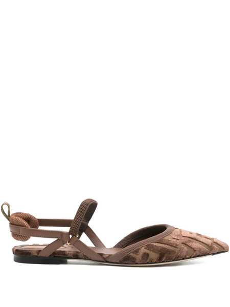 Balerini Fendi Fendi Colibr Lite Slingback Ballets BROWN Femei (BM 18901566) 1