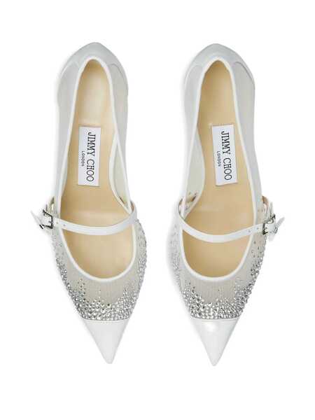 Pantofi cu toc Jimmy Choo Jimmy Choo Mesh And Leather Pumps WHITE/CRYSTAL Femei (BM 18901911) 4