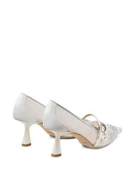 Pantofi cu toc Jimmy Choo Jimmy Choo Mesh And Leather Pumps WHITE/CRYSTAL Femei (BM 18901911) 5