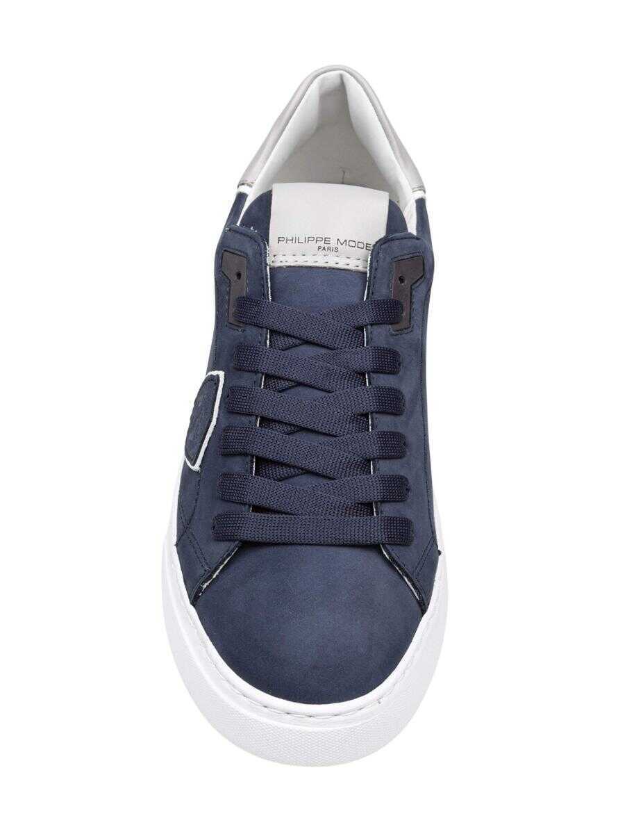 Sneakers Philippe Model Philippe Model Nubuck Leather Sneakers BLUE Barbati (BM 18902259) 2