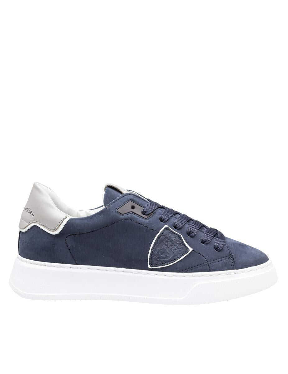 Sneakers Philippe Model Philippe Model Nubuck Leather Sneakers BLUE Barbati (BM 18902259) 1
