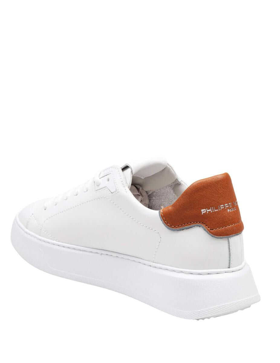 Sneakers Philippe Model Philippe Model Leather Sneakers WHITE/COGNAC Barbati (BM 18902265) 3