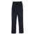Emporio Armani Blue Trousers With Belt Loops And Back Logo Plaque In Wool Man BLUE
