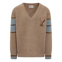 Pulovere AMI Paris Ami Paris Beige Sweater With Heart Logo Barbati