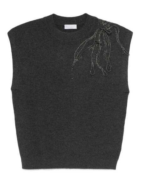 Topuri Brunello Cucinelli Brunello Cucinelli Cashmere Tank Top Black Femei (BM 18903486) 1