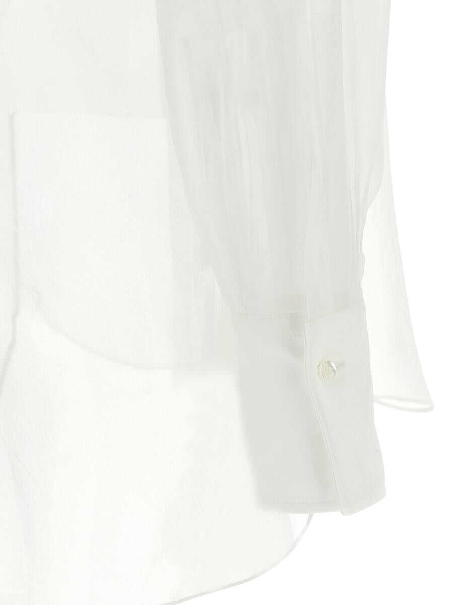 Camasi Brunello Cucinelli Brunello Cucinelli Double Layer Shirt WHITE Femei (BM 18903726) 4