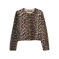 Cardigane Seventy Leopard Print Cardigan In Brown Wool Femei