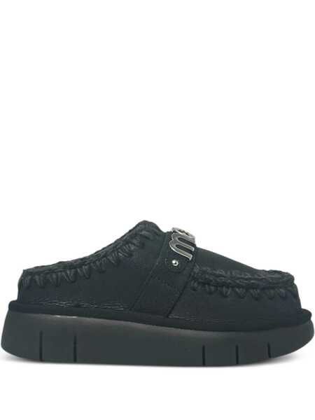 Sandale Mou Mou Bounce Clog In Laminated Sheepskin Grey Femei (BM 18903765) 1