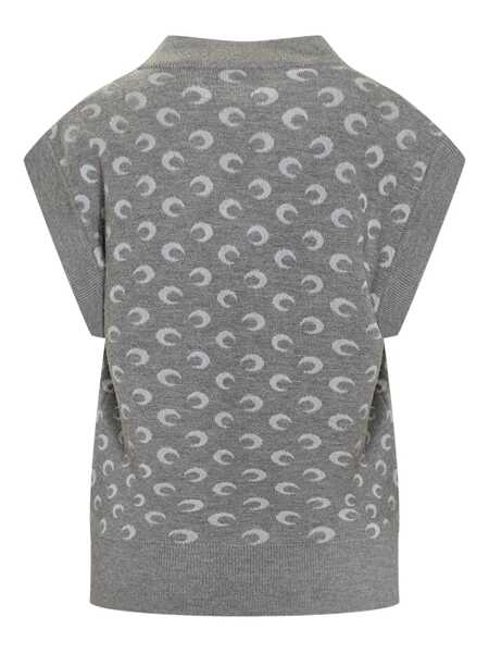 Geci MARINE SERRE Marine Serre Vest With Moon Print And V-Neckline By Marine Serre GREY Barbati (BM 18904329) 2
