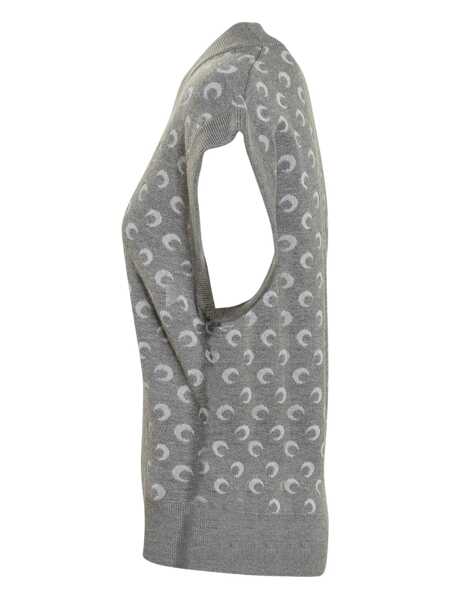 Geci MARINE SERRE Marine Serre Vest With Moon Print And V-Neckline By Marine Serre GREY Barbati (BM 18904329) 3