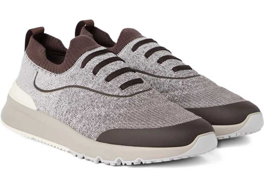 Sneakers Brunello Cucinelli Techno cotton knit Sneakers runners MULTI/CACAOALPACA/G CHIARO/PANAMA Barbati (BM 18904744) 2