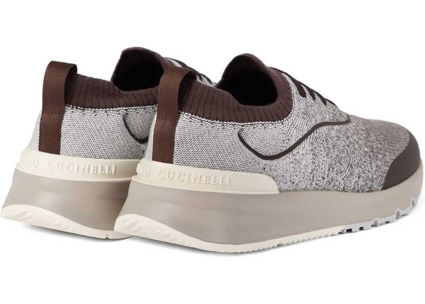 Sneakers Brunello Cucinelli Techno cotton knit Sneakers runners MULTI/CACAOALPACA/G CHIARO/PANAMA Barbati (BM 18904744) 3