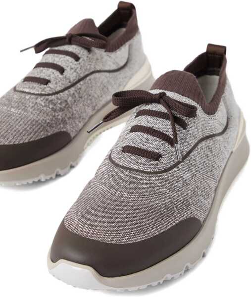 Sneakers Brunello Cucinelli Techno cotton knit Sneakers runners MULTI/CACAOALPACA/G CHIARO/PANAMA Barbati (BM 18904744) 4