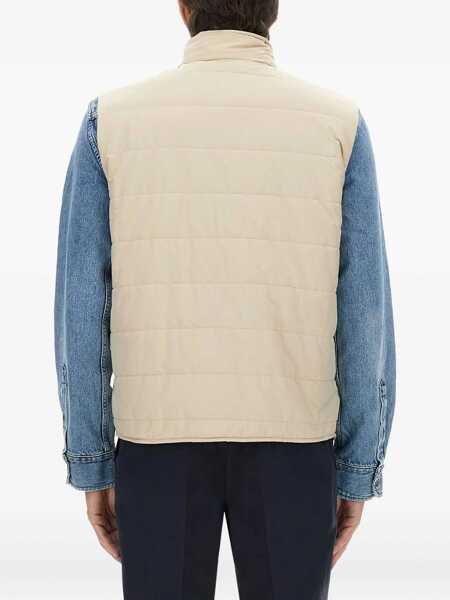 Veste casual Fay Quilted Vest BEIGE Barbati (BM 18904879) 4